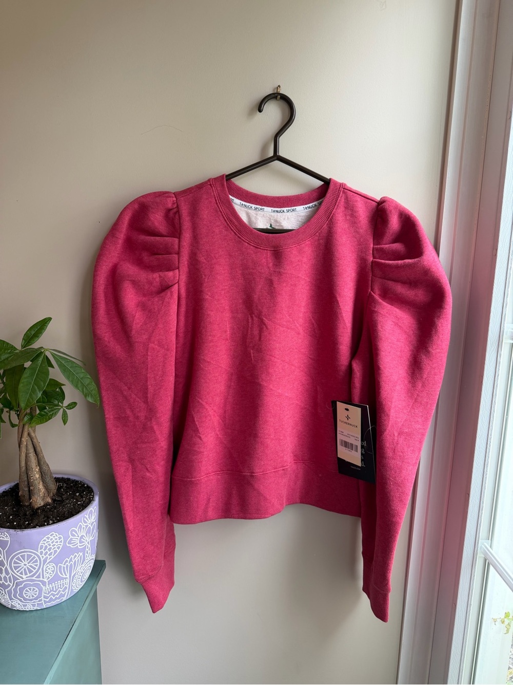 Tuckernuck Heathered Red Puff-Sleeve Sweatshirt